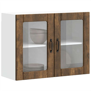 Küchen Hängeschrank Lucca Räuchereiche Glastür