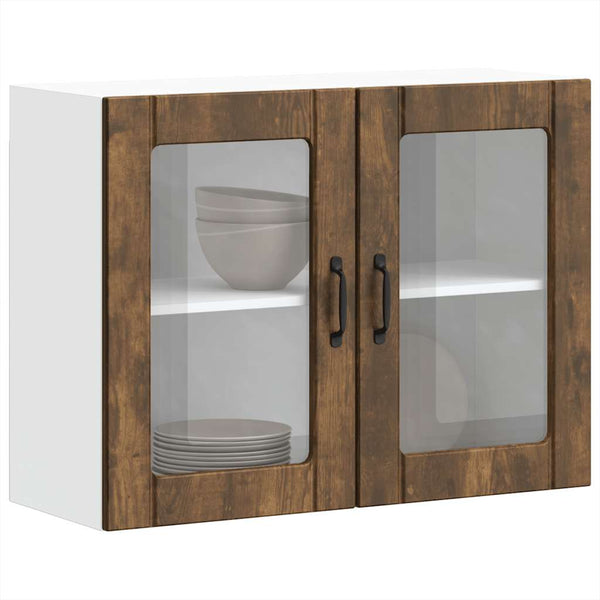 Küchen Hängeschrank Lucca Räuchereiche Glastür