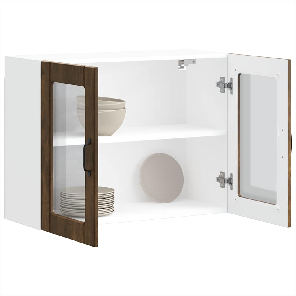 Küchen Hängeschrank Lucca Räuchereiche Glastür