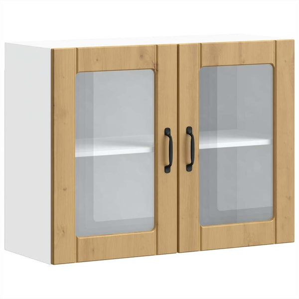 Küchen-Hängeschrank Artisan Eiche mit Glastür