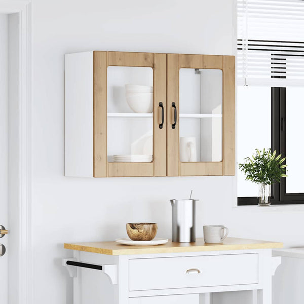 Küchen-Hängeschrank Artisan Eiche mit Glastür
