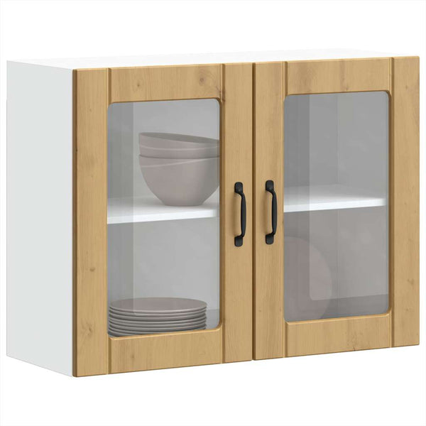 Küchen-Hängeschrank Artisan Eiche mit Glastür