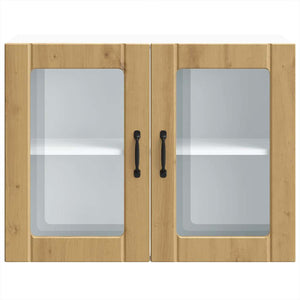 Küchen-Hängeschrank Artisan Eiche mit Glastür