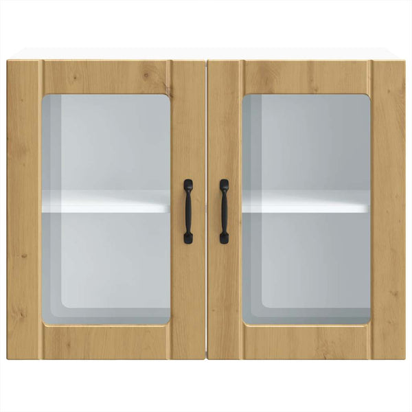Küchen-Hängeschrank Artisan Eiche mit Glastür