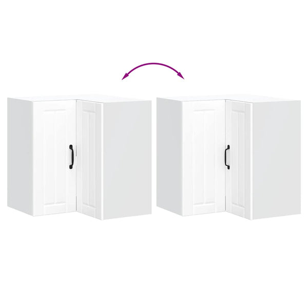 vidaXL Meuble haut d'angle de cuisine Lucca Blanc Bois d'ingénierie