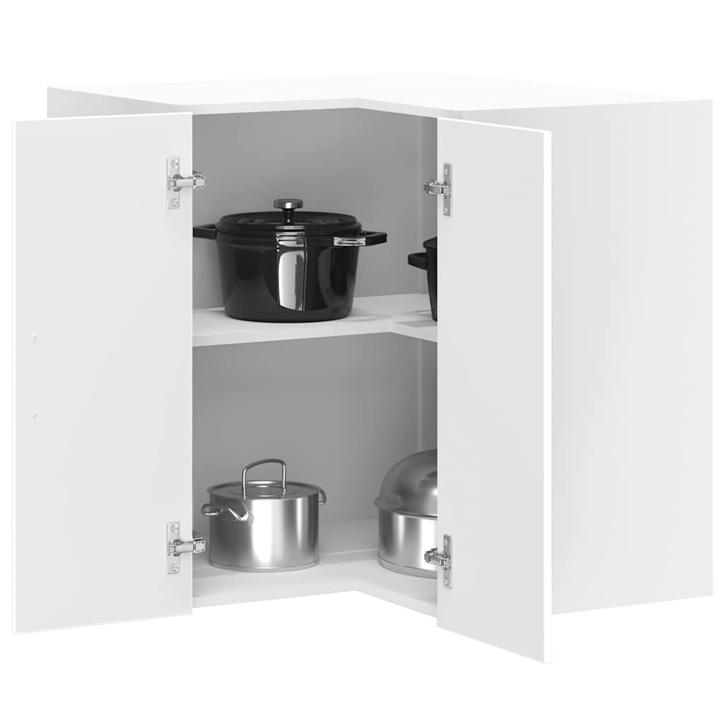 vidaXL Meuble haut d'angle de cuisine Lucca Blanc Bois d'ingénierie