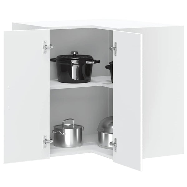 vidaXL Meuble haut d'angle de cuisine Lucca Blanc Bois d'ingénierie