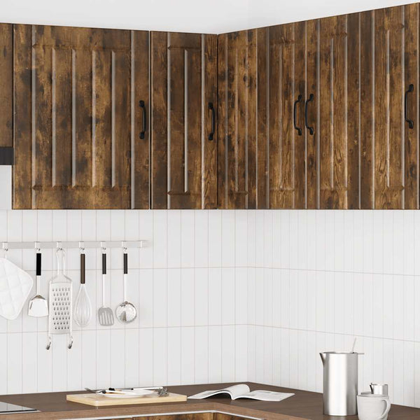 vidaXL Meuble haut d'angle de cuisine Lucca Chêne fumé Bois d'ingénierie