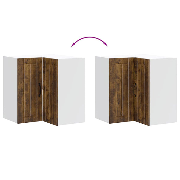 vidaXL Meuble haut d'angle de cuisine Lucca Chêne fumé Bois d'ingénierie