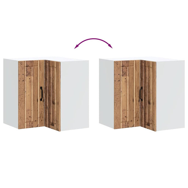 Küchen Eckhängeschrank Altholz-Optik