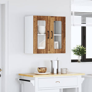 Küchen Hängeschrank Altholz-Optik mit Glastür