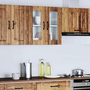 Küchen Hängeschrank Altholz-Optik mit Glastür