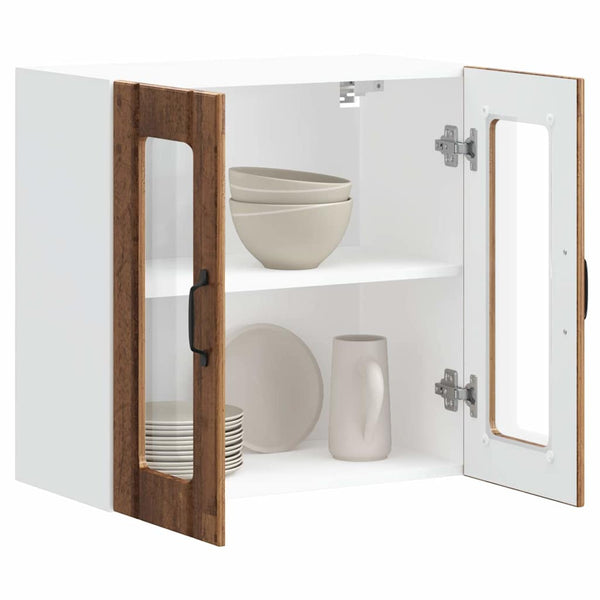 Küchen Hängeschrank Altholz-Optik mit Glastür