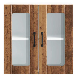 Küchen Hängeschrank Altholz-Optik mit Glastür