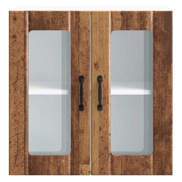 Küchen Hängeschrank Altholz-Optik mit Glastür
