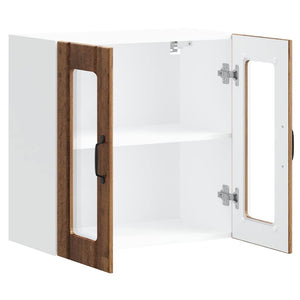 Küchen Hängeschrank Altholz-Optik mit Glastür