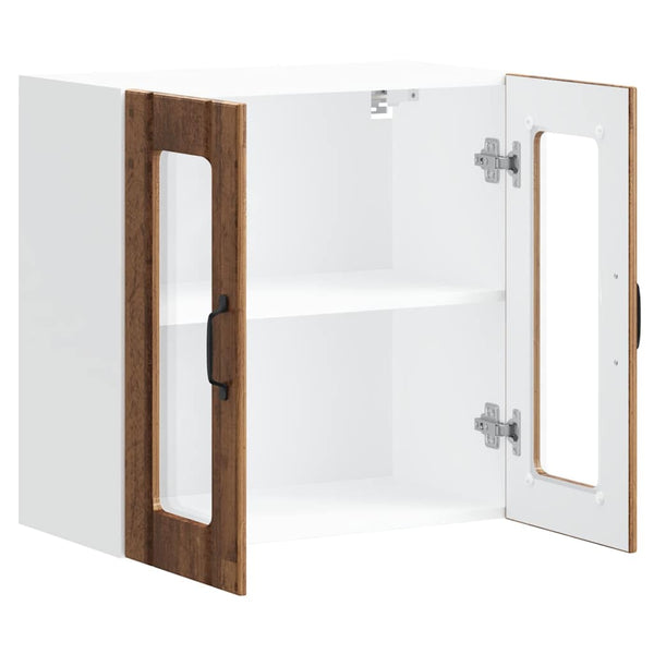 Küchen Hängeschrank Altholz-Optik mit Glastür