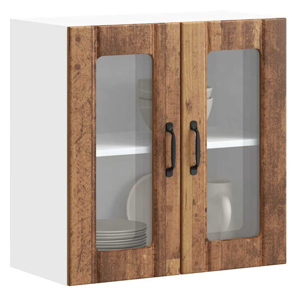 Küchen Hängeschrank Altholz-Optik mit Glastür