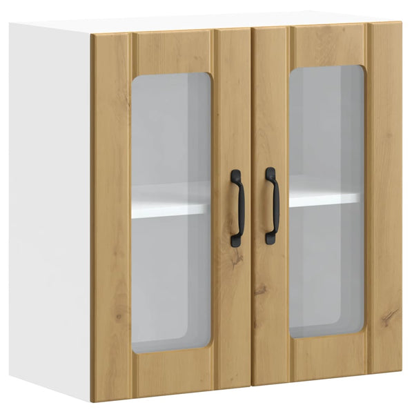 Küchen Hängeschrank Artisan Eiche mit Glastür