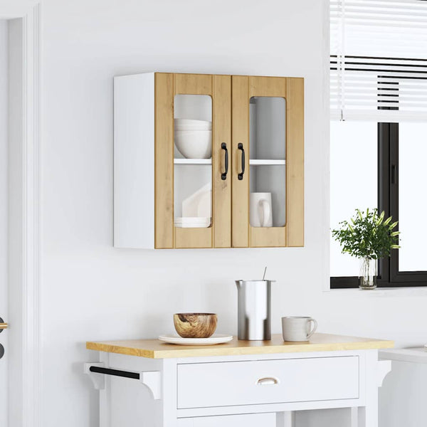 Küchen Hängeschrank Artisan Eiche mit Glastür