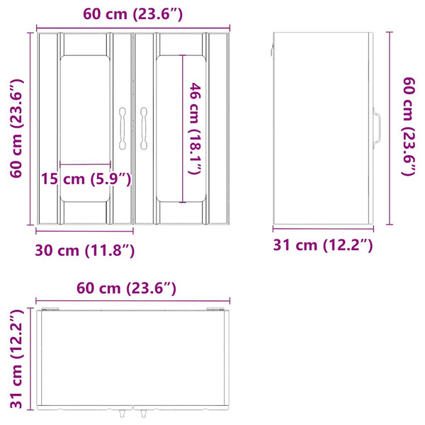 Küchen Hängeschrank Artisan Eiche mit Glastür