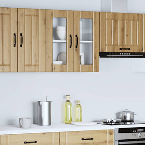 Küchen Hängeschrank Artisan Eiche mit Glastür
