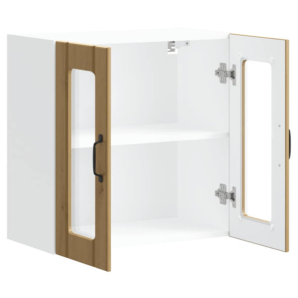 Küchen Hängeschrank Artisan Eiche mit Glastür
