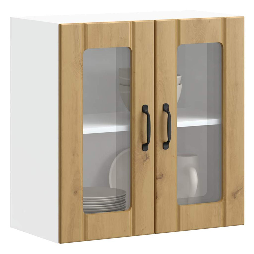 Küchen Hängeschrank Artisan Eiche mit Glastür