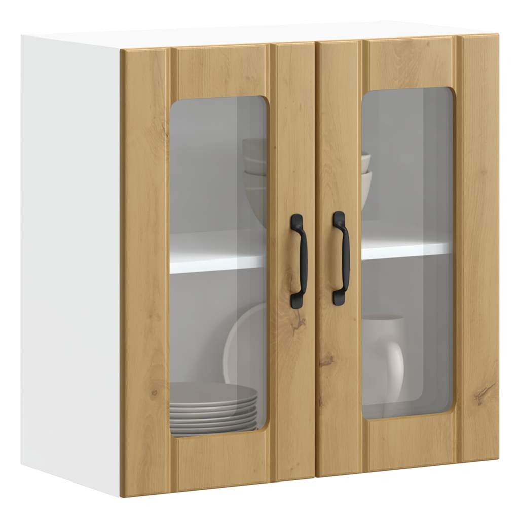 Küchen Hängeschrank Artisan Eiche mit Glastür