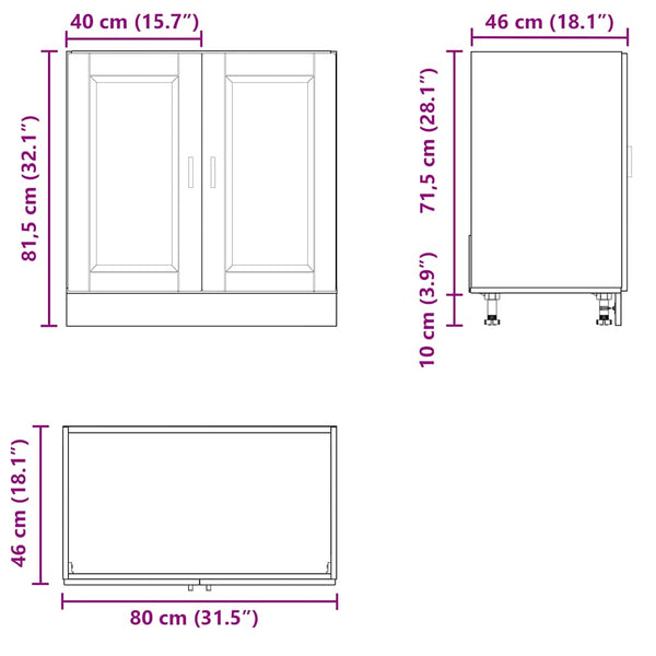 Spülenunterschrank Weiß 80 cm