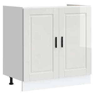 vidaXL Meuble sous-évier Porto blanc brillant 80x46x81,5 cm