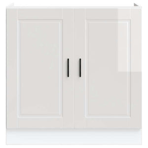 vidaXL Meuble sous-évier Porto blanc brillant 80x46x81,5 cm