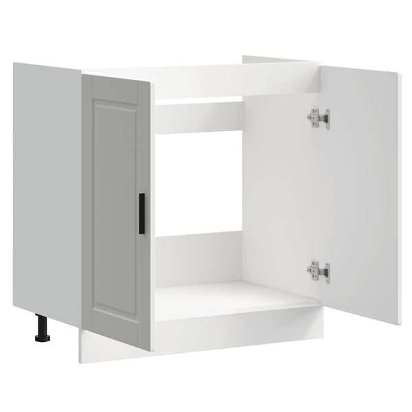 vidaXL Meuble sous-évier Porto blanc brillant 80x46x81,5 cm