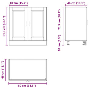Spülenunterschrank Betongrau 80 cm