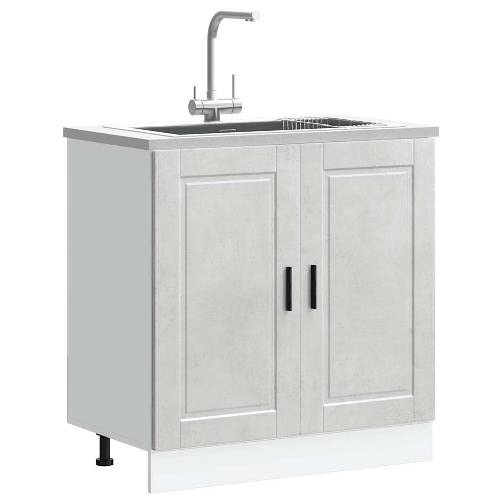 Spülenunterschrank Betongrau 80 cm