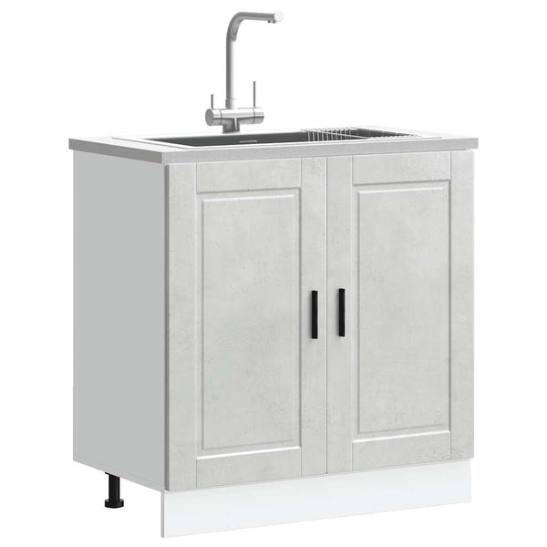 Spülenunterschrank Betongrau 80 cm
