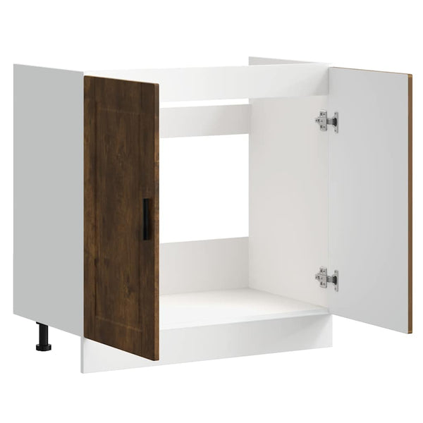 Spülenunterschrank Räuchereiche 80 cm