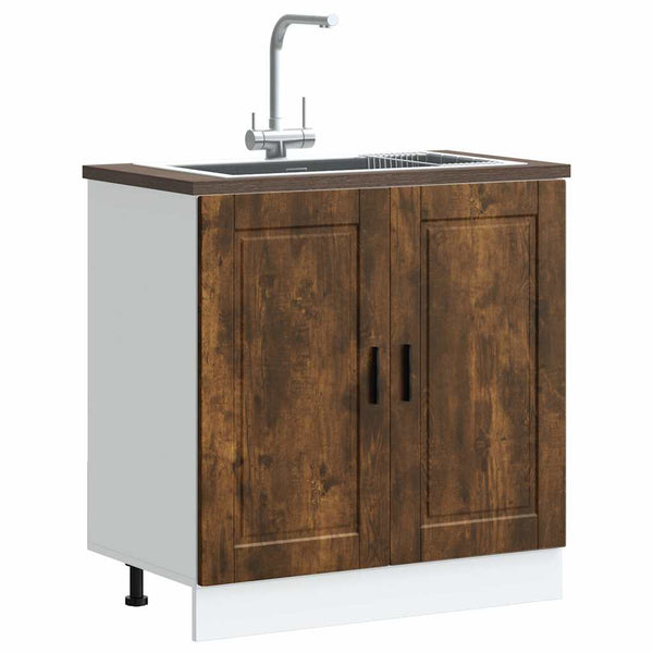Spülenunterschrank Räuchereiche 80 cm