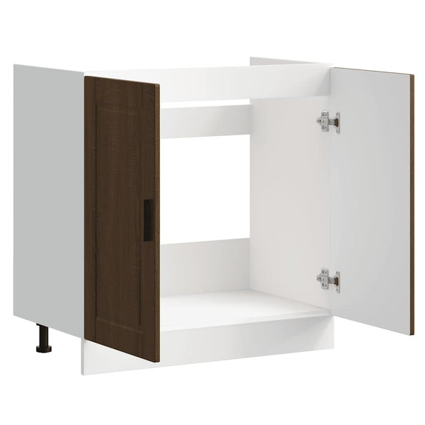 Spülenunterschrank Porto Braun Eiche 80 cm