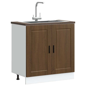 Spülenunterschrank Porto Braun Eiche 80 cm