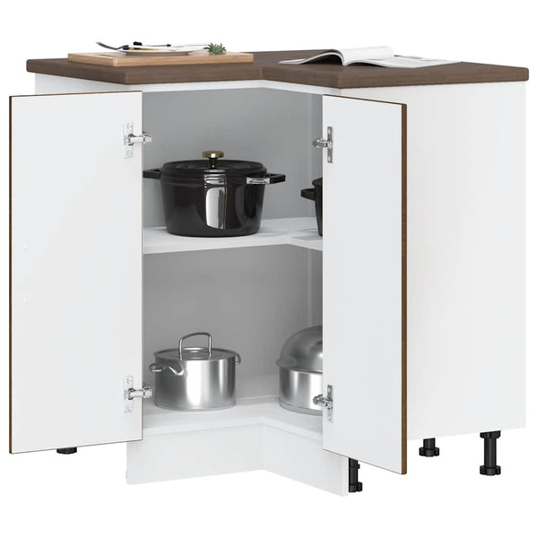 Küchen Eckunterschrank Braun Eichen-Optik