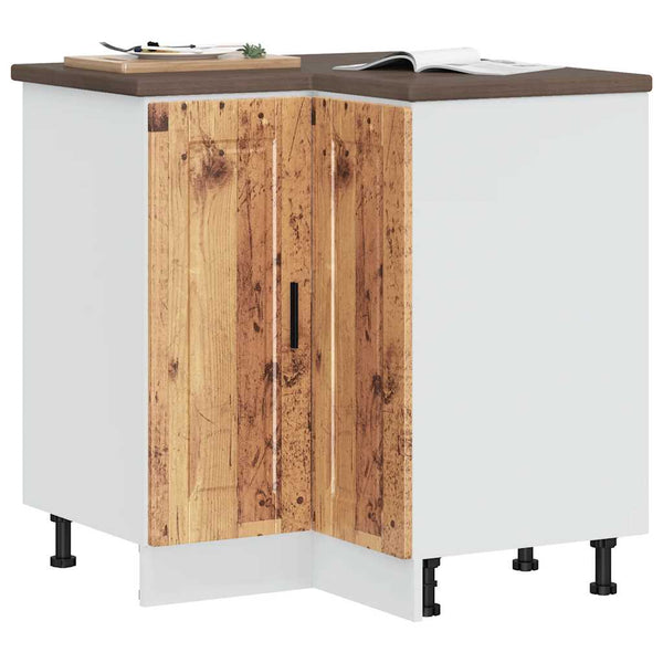 Küchen Eckunterschrank Altholz-Optik