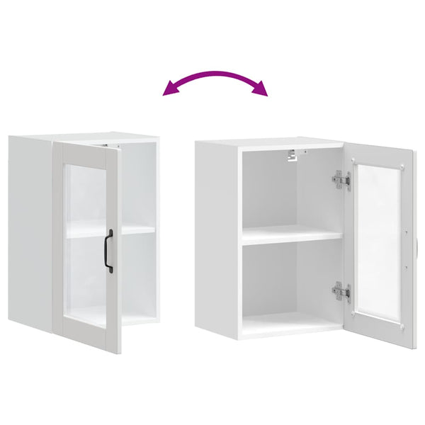 Küchen Hängeschrank Porto Weiß mit Glastür