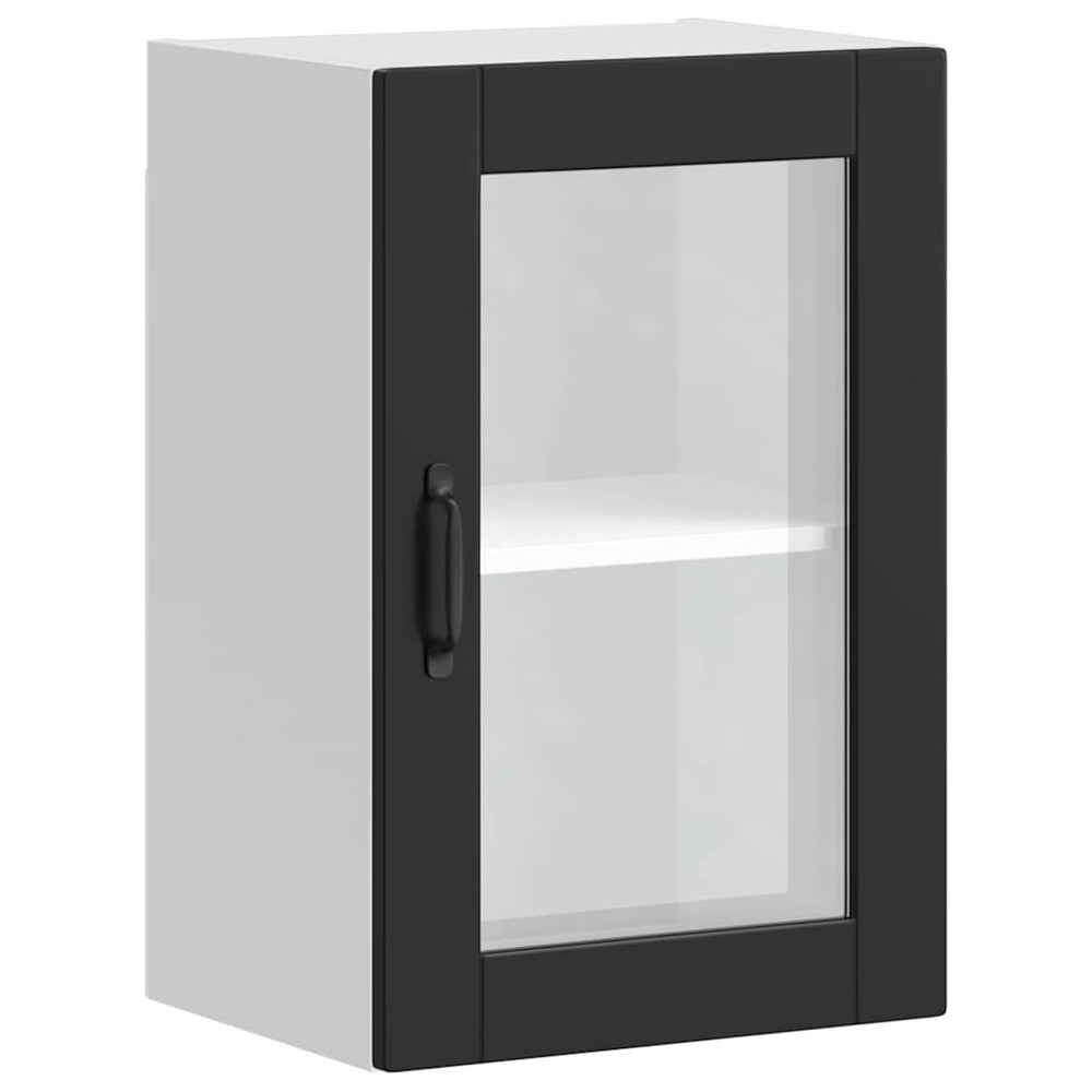 Küchen Hängeschrank Schwarz Glastür