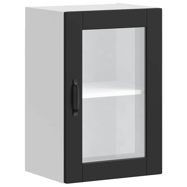 Küchen Hängeschrank Schwarz Glastür