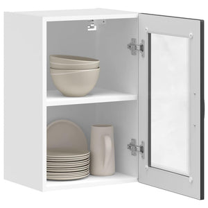Küchen Hängeschrank Schwarz Glastür