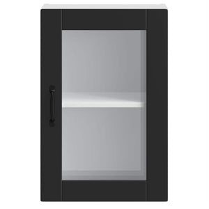 Küchen Hängeschrank Schwarz Glastür