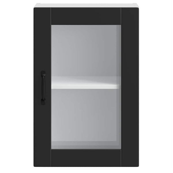 Küchen Hängeschrank Schwarz Glastür