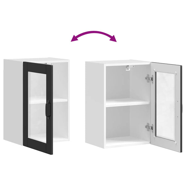 Küchen Hängeschrank Schwarz Glastür