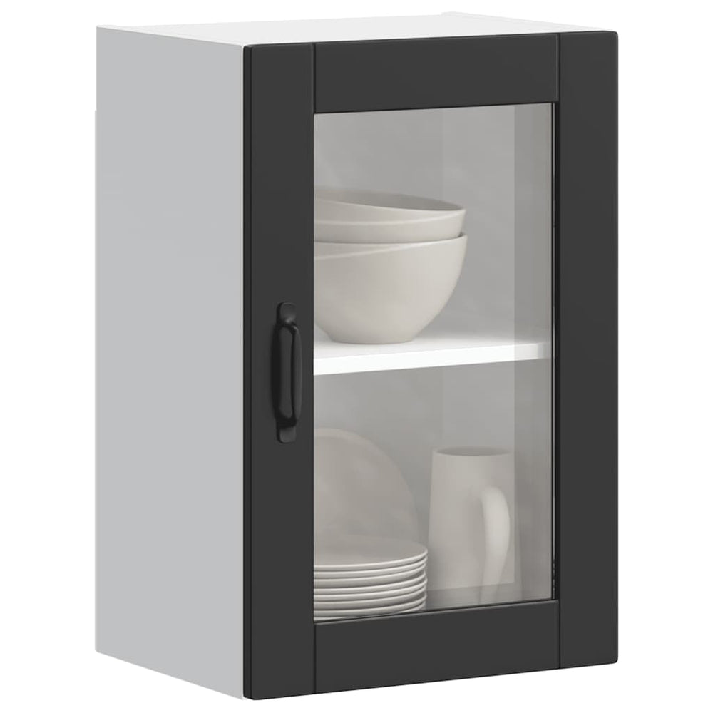 Küchen Hängeschrank Schwarz Glastür